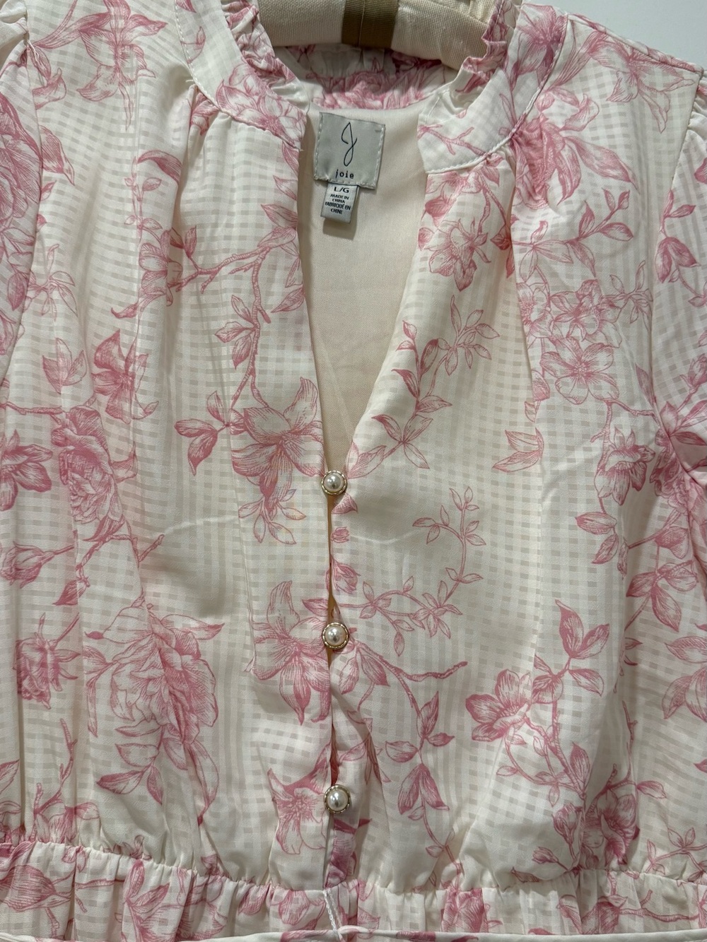 Joie Cream and Pink Floral Mini Dress - Picture 2 of 6